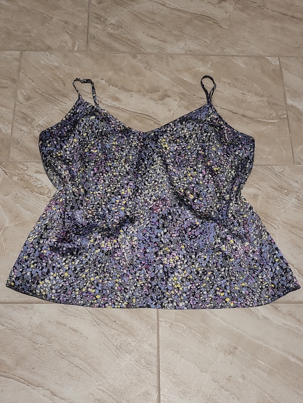 Women’s Floral Print Spaghetti Strap Cami - Purple Multi